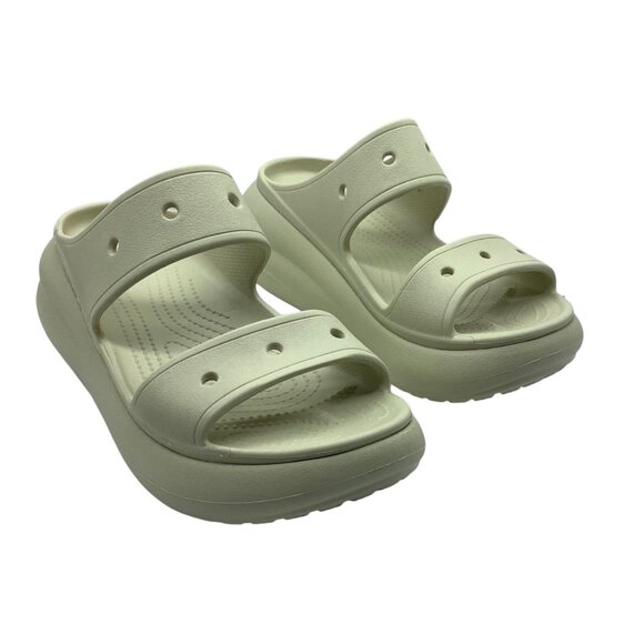 Crocs Unisex Classic Mega Crush Sandals Cream Women Size 9 Lightweight Slip-On - Picture 1 of 8